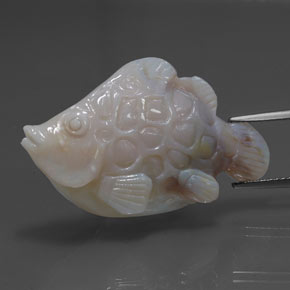 23.81 ct Multicolor Opal Stone, Natural Opal in Carved Fish Shape for Sale