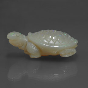 30.13 ct Multicolor Opal Gemstone, Opal Gem in Carved Turtle Shape for Sale.