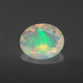 1.52 ct Multicolor Opal Gemstone, Opal Gem in Oval Facet Shape for Sale.