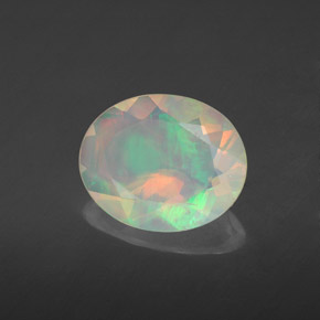 1.52 ct Multicolor Opal Stone, Natural Opal in Oval Facet Shape for Sale