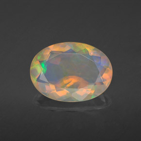 1.97 ct Multicolor Opal Gemstone, Opal Gem in Oval Facet Shape for Sale.