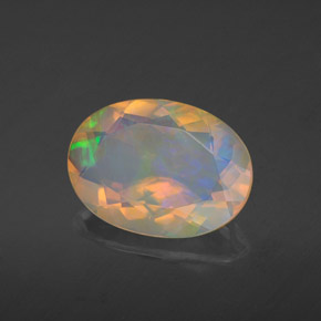 1.97 ct Multicolor Opal Stone, Natural Opal in Oval Facet Shape for Sale