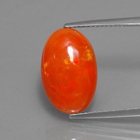 5.33 ct Orange Opal Gemstone, Opal Gem in Oval Cabochon Shape for Sale.