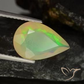 1.90 ct Multicolor Opal Stone, Natural Opal in Pear Facet Shape for Sale