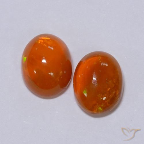 2.56 ctw Orange Opal Stones, Natural Opal in Oval Cabochon Shape for Sale