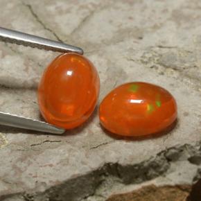 Fire Orange Opal Gem - 1.5ct Oval Cabochon (ID: 368200)