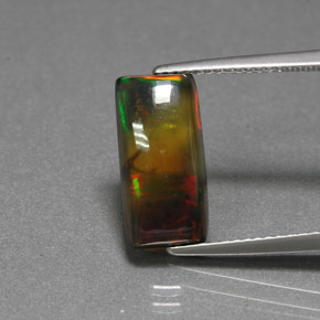 2.73 ct Multicolor Opal Gemstone, Opal Gem in Baguette Cabochon Shape for Sale.
