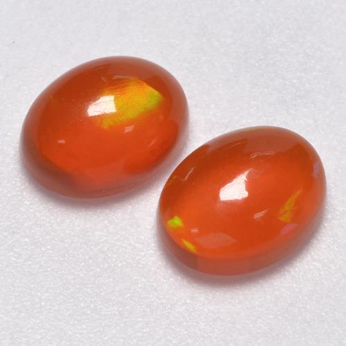 Medium Orange Opal Gem - 0.9ct Oval Cabochon (ID: 368296)