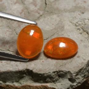Fire Orange Opal Gem - 0.7ct Oval Cabochon (ID: 368297)