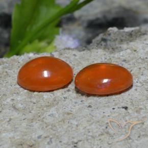 1.37 ctw Orange Opal Stones, Natural Opal in Oval Cabochon Shape for Sale