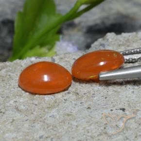 Opal Gemstones in 8 x 6 mm (calibrated) Size for Sale, Opal Stones in Deep Reddish Orange Color