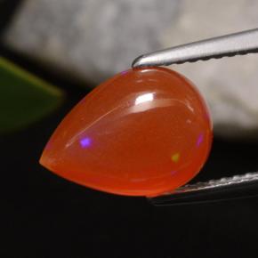 1.97 ct Red Opal Stone, Natural Opal in Pear Cabochon Shape for Sale