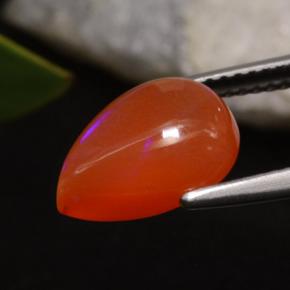Opal Gemstone in 11.2 x 8.2 mm Size for Sale, Opal Stone in Intense Red Orange Color