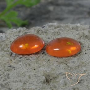 1.41 ctw Orange Opal Stones, Natural Opal in Oval Cabochon Shape for Sale