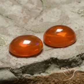 1.81 ctw Orange Opal Stones, Natural Opal in Oval Cabochon Shape for Sale