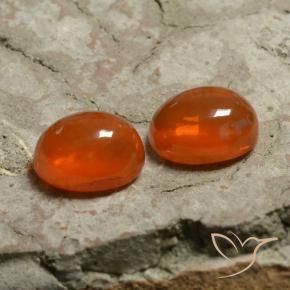 2.03 ctw Orange Opal Stones, Natural Opal in Oval Cabochon Shape for Sale