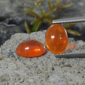 1.35 ctw Orange Opal Gemstones, Opal Gems in Oval Cabochon Shape for Sale.