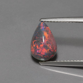 1.26 ct Multicolor Opal Gemstone, Opal Gem in Pear Cabochon Shape for Sale.