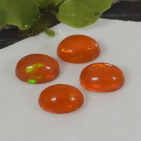 Bright Orange Opal Gem - 0.6ct Oval Cabochon (ID: 368912)