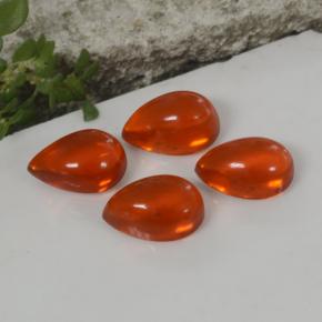 Naranja intenso Ópalo Gema - 1ct Cabujón Pera (ID: 368916)