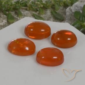 3.82 ctw Orange Opal Stones, Natural Opal in Oval Cabochon Shape for Sale