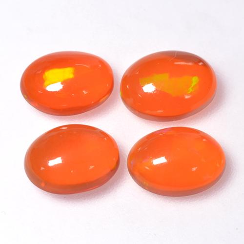 Fire Orange Opal Gem - 0.7ct Oval Cabochon (ID: 368946)