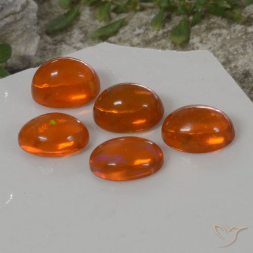 4.79ct Natural Fire Orange Opal Gems, Oval, Transparent