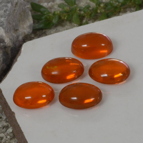 Medium Orange Opal Gem - 0.8ct Oval Cabochon (ID: 368949)