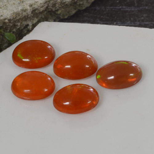 Medium Orange Opal Gem - 0.7ct Oval Cabochon (ID: 368951)