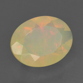 1.27 ct Multicolor Opal Stone, Natural Opal in Oval Facet Shape for Sale