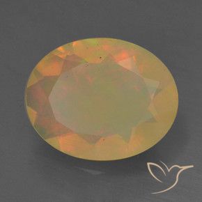 1.30 ct Multicolor Opal Stone, Natural Opal in Oval Facet Shape for Sale