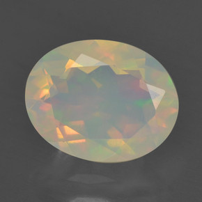 Многоцветный Опал Камень - 1.5ct Фасетный Овал (ID: 461606)