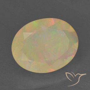 1.23 ct Multicolor Opal Stone, Natural Opal in Oval Facet Shape for Sale