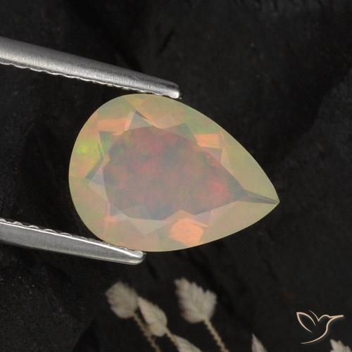 1.42ct Natural Multicolor Opal, Pear Shape, Translucent