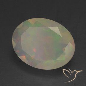 1.10 ct Multicolor Opal Stone, Natural Opal in Oval Facet Shape for Sale