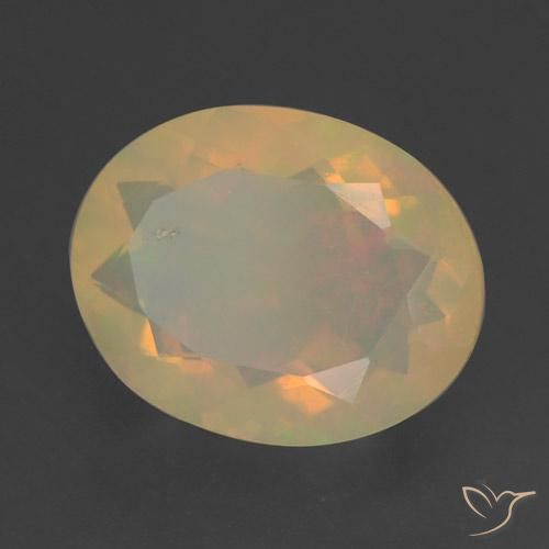 1.42 ct Multicolor Opal Stone, Natural Opal in Oval Facet Shape for Sale