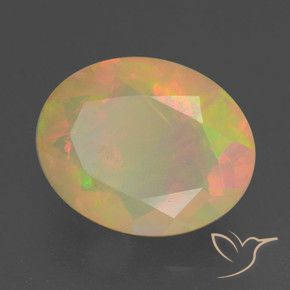 1.33 ct Multicolor Opal Stone, Natural Opal in Oval Facet Shape for Sale