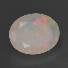 1.26 ct Multicolor Opal Stone, Natural Opal in Oval Facet Shape for Sale