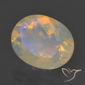 1.51 ct Multicolor Opal Stone, Natural Opal in Oval Facet Shape for Sale