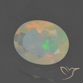 1.40 ct Multicolor Opal Stone, Natural Opal in Oval Facet Shape for Sale