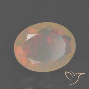1.37 ct Multicolor Opal Stone, Natural Opal in Oval Facet Shape for Sale