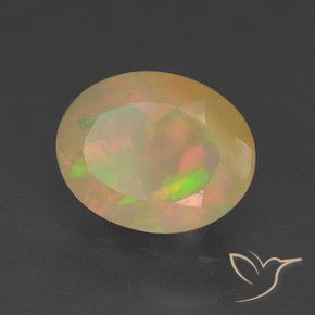 1.46 ct Multicolor Opal Stone, Natural Opal in Oval Facet Shape for Sale