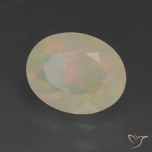 1.13 ct Multicolor Opal Stone, Natural Opal in Oval Facet Shape for Sale