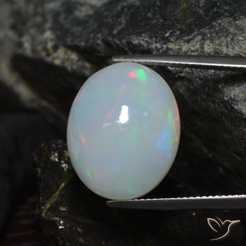 13.64 ct Multicolor Opal Stone, Natural Opal in Oval Cabochon Shape for Sale