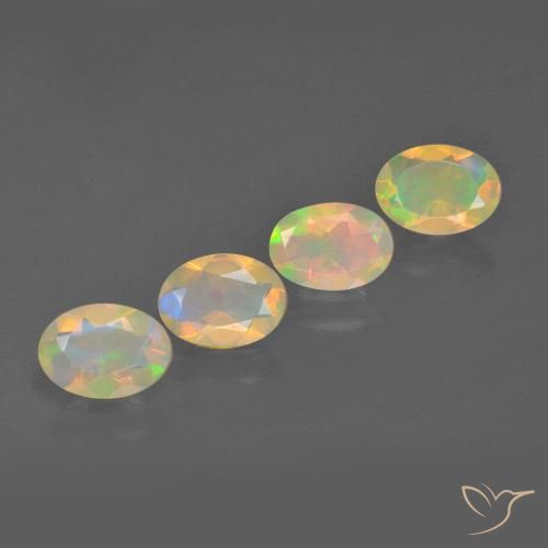 1.60 ctw Multicolor Opal Stones, Natural Opal in Oval Facet Shape for Sale