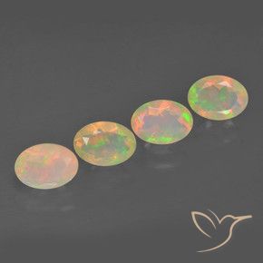 1.95 ctw Multicolor Opal Stones, Natural Opal in Oval Facet Shape for Sale