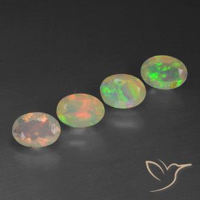 1.66 ctw Multicolor Opal Stones, Natural Opal in Oval Facet Shape for Sale