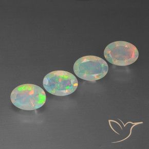 1.88 ctw Multicolor Opal Stones, Natural Opal in Oval Facet Shape for Sale