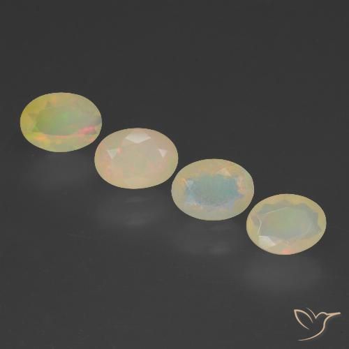 1.81 ctw Multicolor Opal Gemstones, Opal Gems in Oval Facet Shape for Sale.