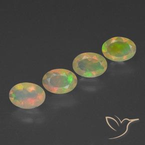 1.75 ctw Multicolor Opal Stones, Natural Opal in Oval Facet Shape for Sale